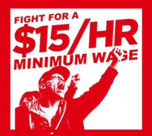 Fight for $15 an hour wage image