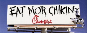 Chick-fil-A billboard ad with cows